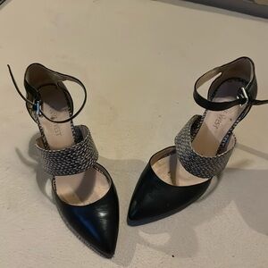 Nine West Snakeskin Black Heels